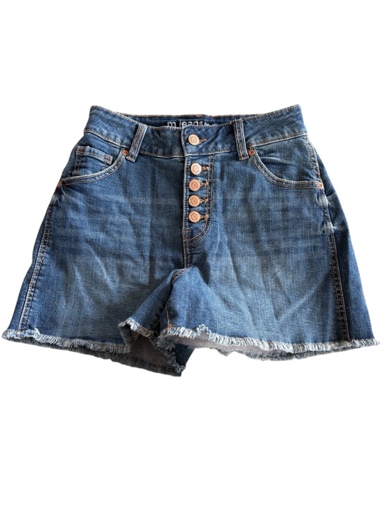 Maurices Pants - Maurices High-Waist Button-Front Denim Shorts - Blue